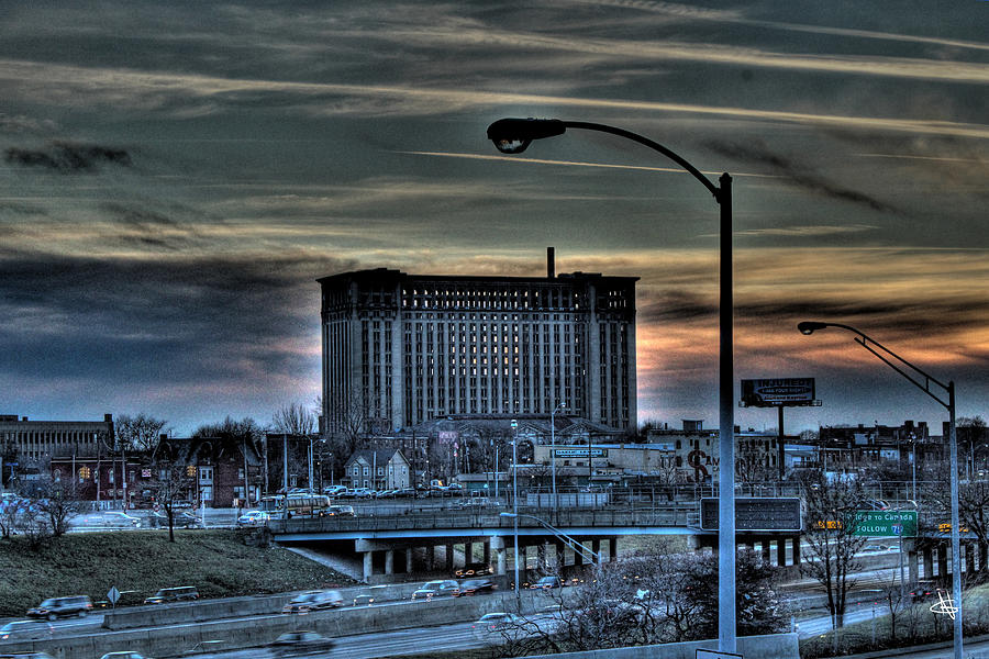 Michigan Central Station Sunset Detroit MI #1 Photograph by A And N Art