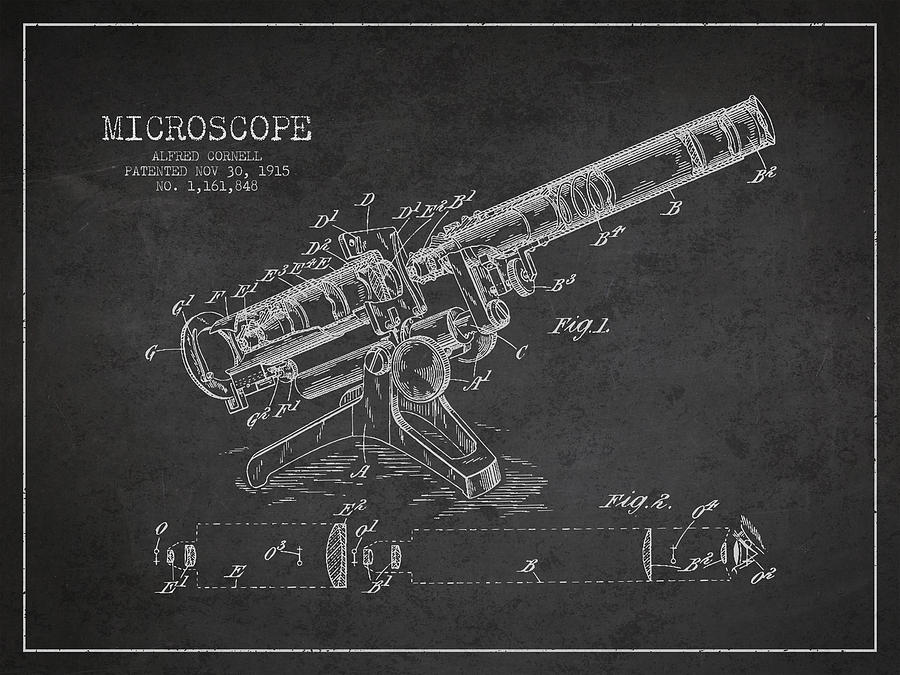 Vintage Digital Art - Microscope Patent Drawing from 1915 #1 by Aged Pixel