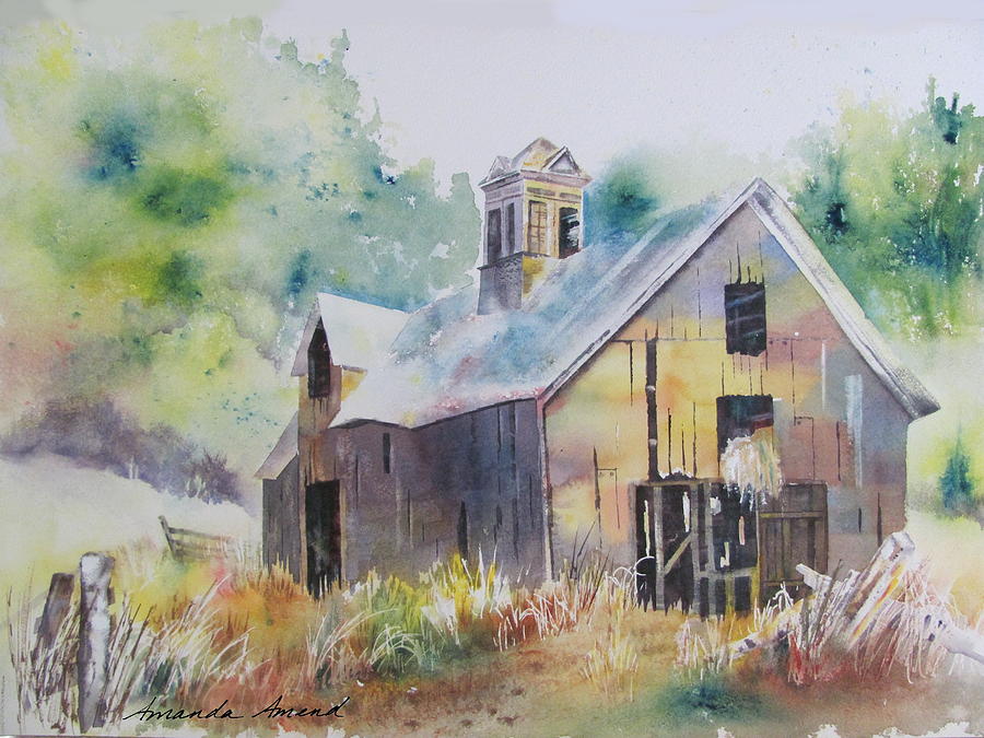 Middlebury Barn Summer Painting by Amanda Amend