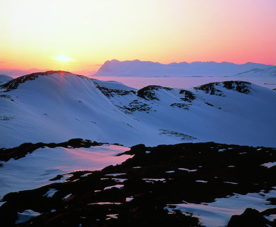 Midnight Sun Over Mesters Vig #1 Photograph by Simon Fraser/science Photo Library