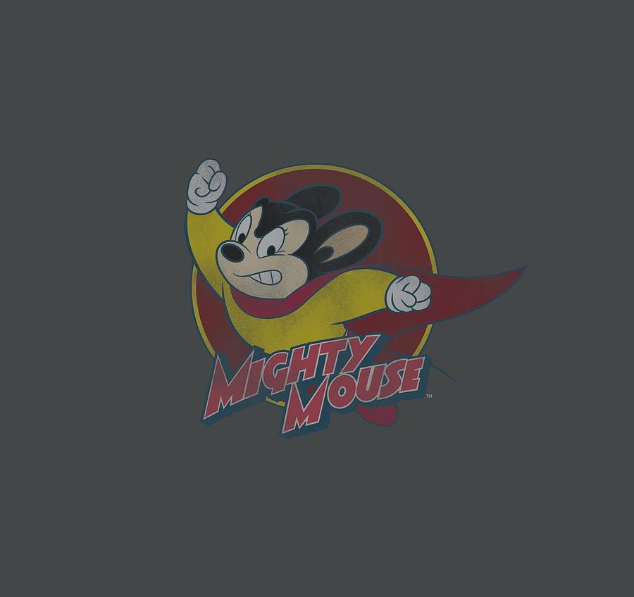 Superhero Digital Art - Mighty Mouse - Mighty Circle #1 by Brand A