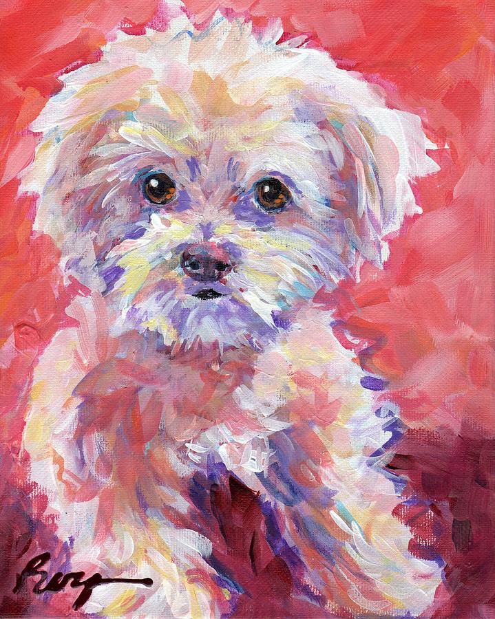 Dog Portrait Painting - Miley #1 by Judy  Rogan