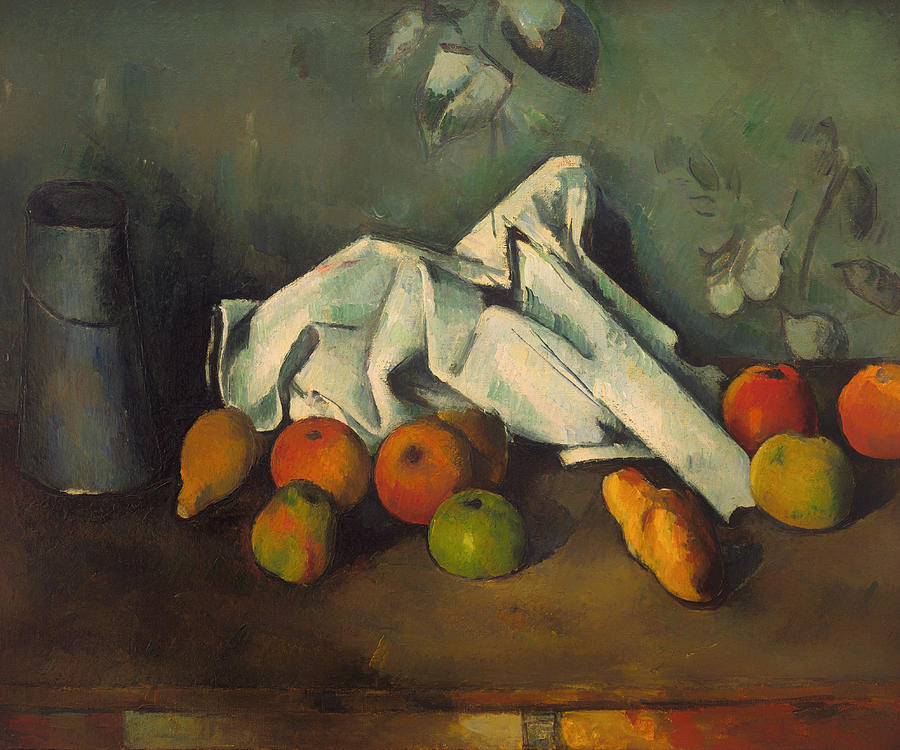 Milk Can and Apples #2 Painting by Paul Cezanne