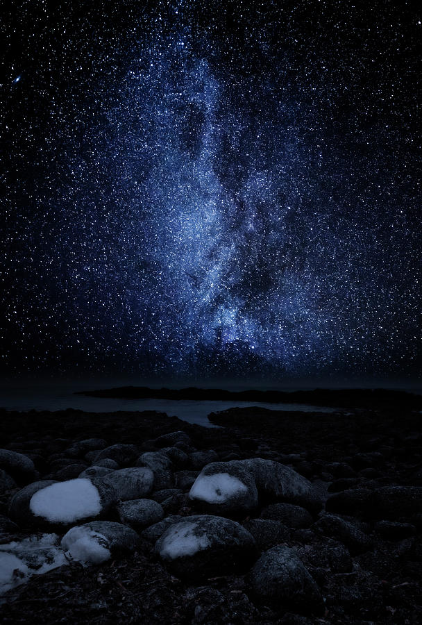 Milky Way Galaxy Over Rocky Coastline #1 Photograph by Arctic-images