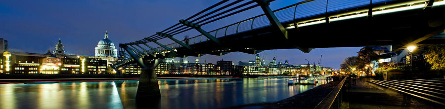 Millennium Bridge And St. Pauls #1 Photograph by Panoramic Images