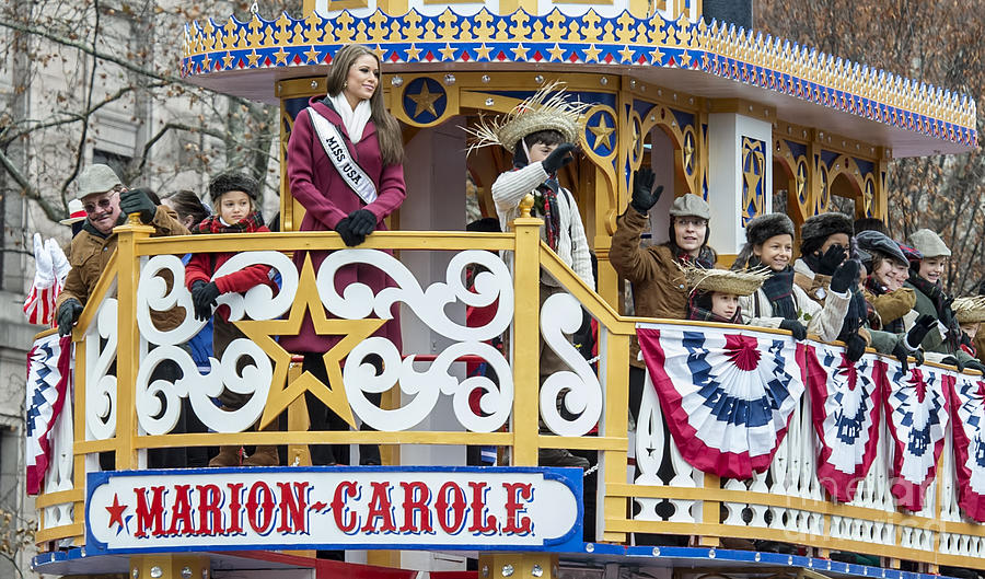 Miss USA on Marion-Carole Showboat Float at Macys Thanksgiving Day Parade #1 Photograph by David Oppenheimer
