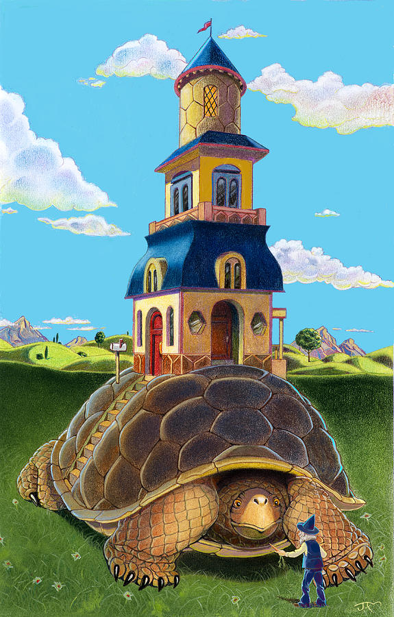The Tortoise Mobile Home Mixed Media by J L Meadows