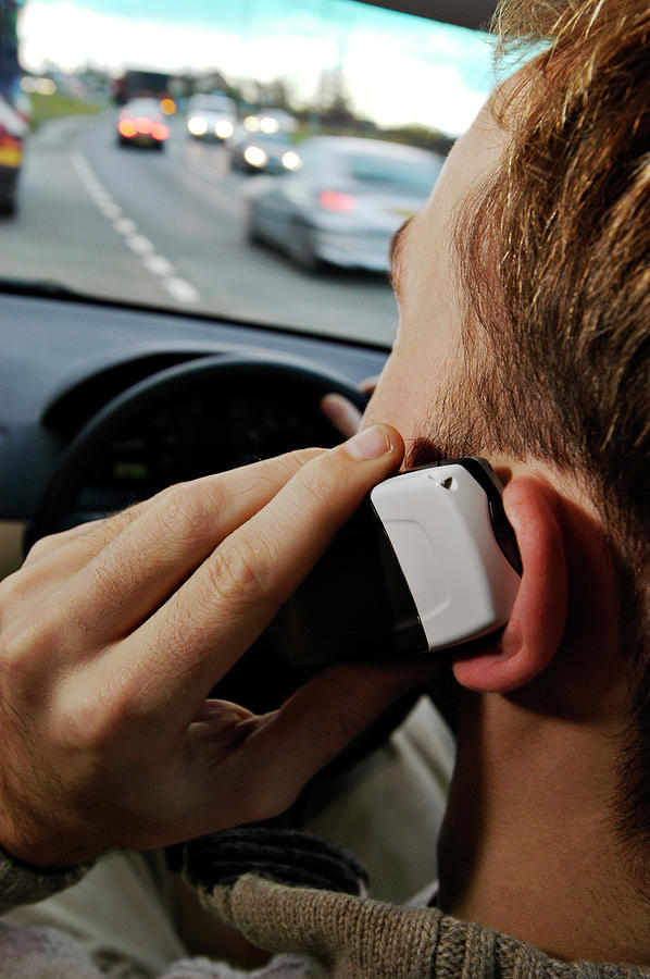 Car Photograph - Mobile Phone Use #1 by Gustoimages/science Photo Library