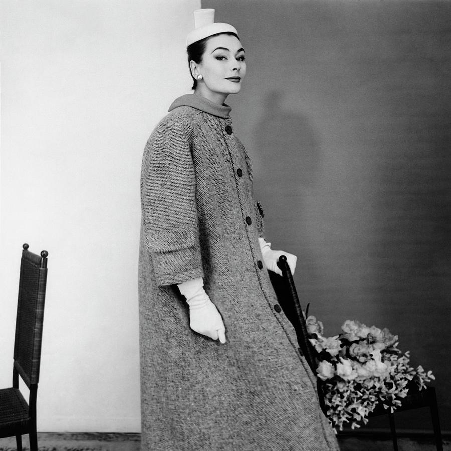 Model Wearing A Balenciaga Coat #1 Photograph by Henry Clarke