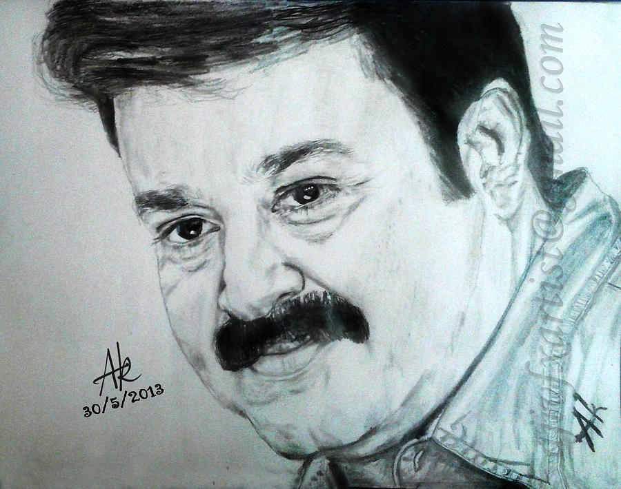 Mohanlal Pencil Drawings Drawing by Artist Aji