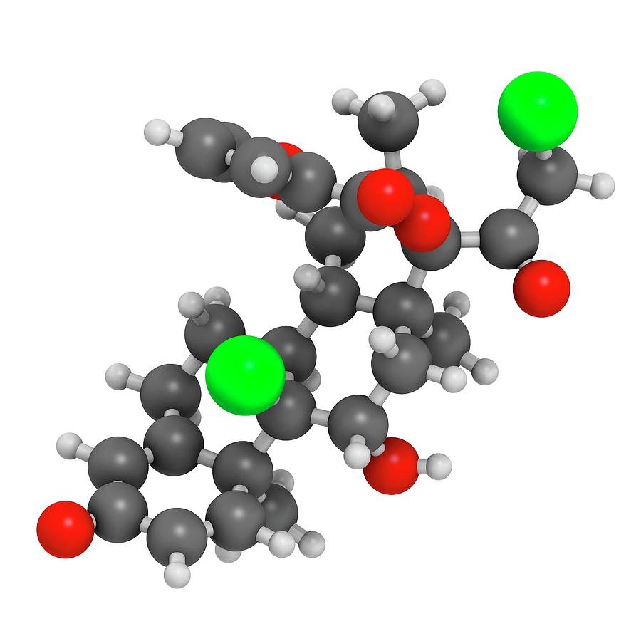 Illustration Photograph - Mometasone Furoate Steroid Drug Molecule #1 by Molekuul