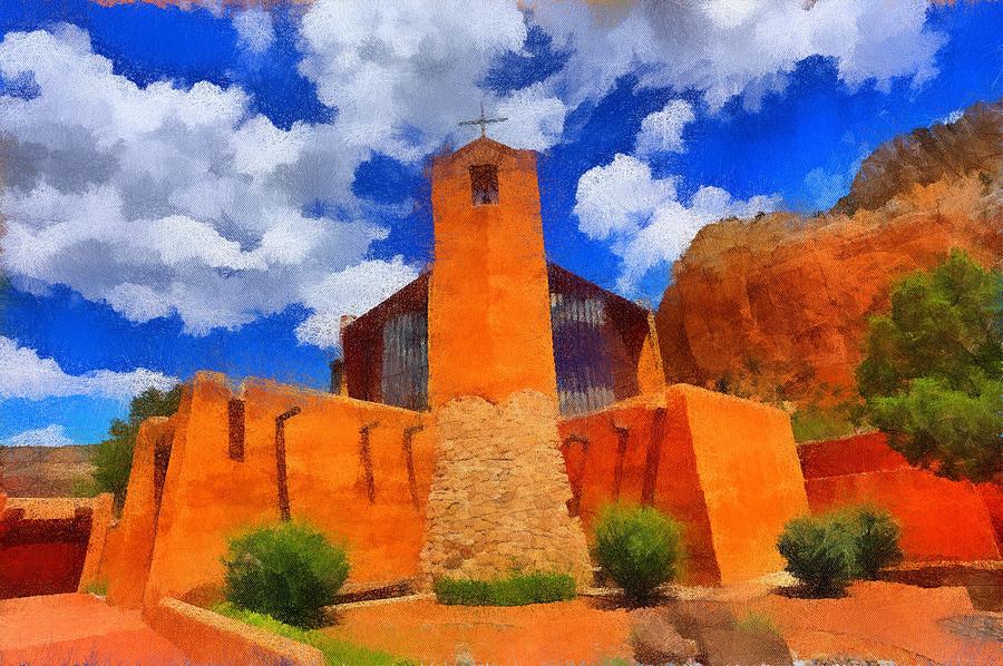 Monastery of Christ in the Desert #1 Digital Art by Carrie OBrien Sibley