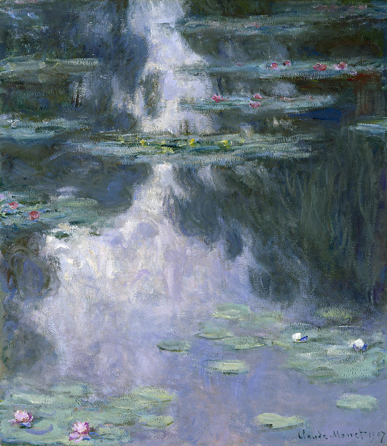 Monet Water Lilies, 1907 #1 Painting by Granger