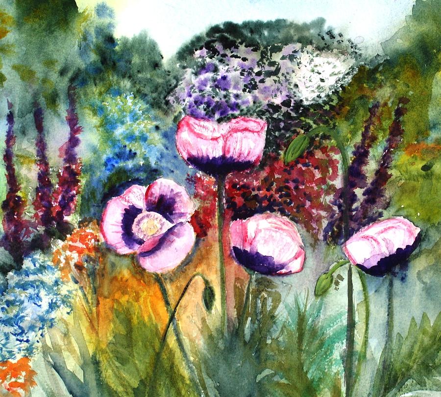 Monets Garden Painting by Donna Walsh