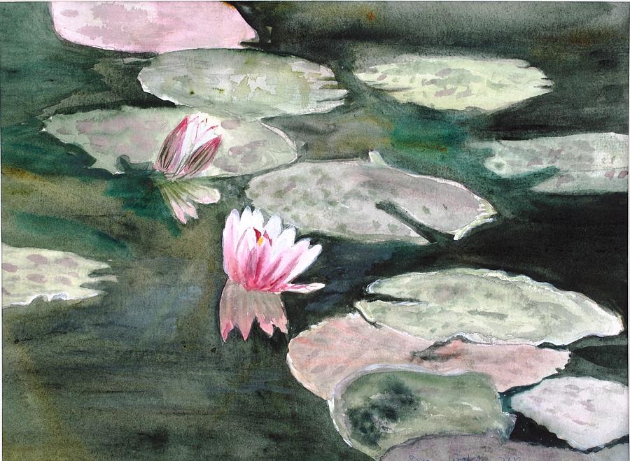 Monets Lily Pads #1 Painting by Donna Walsh