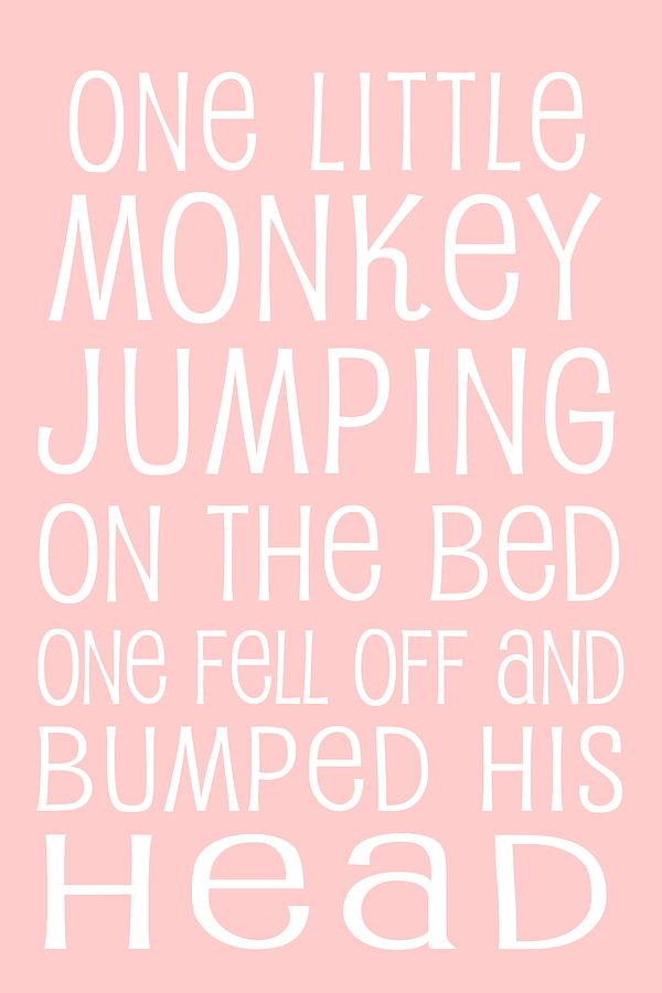Monkey Digital Art - Monkey Jumping On The Bed #1 by Jaime Friedman