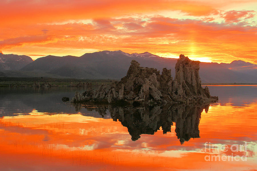 Mono Lake Fiery Sunset Photograph by Adam Jewell