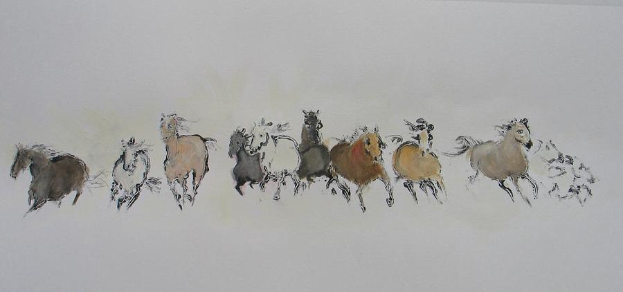 Horse Painting - Mono Print 1 #1 by Elizabeth Parashis