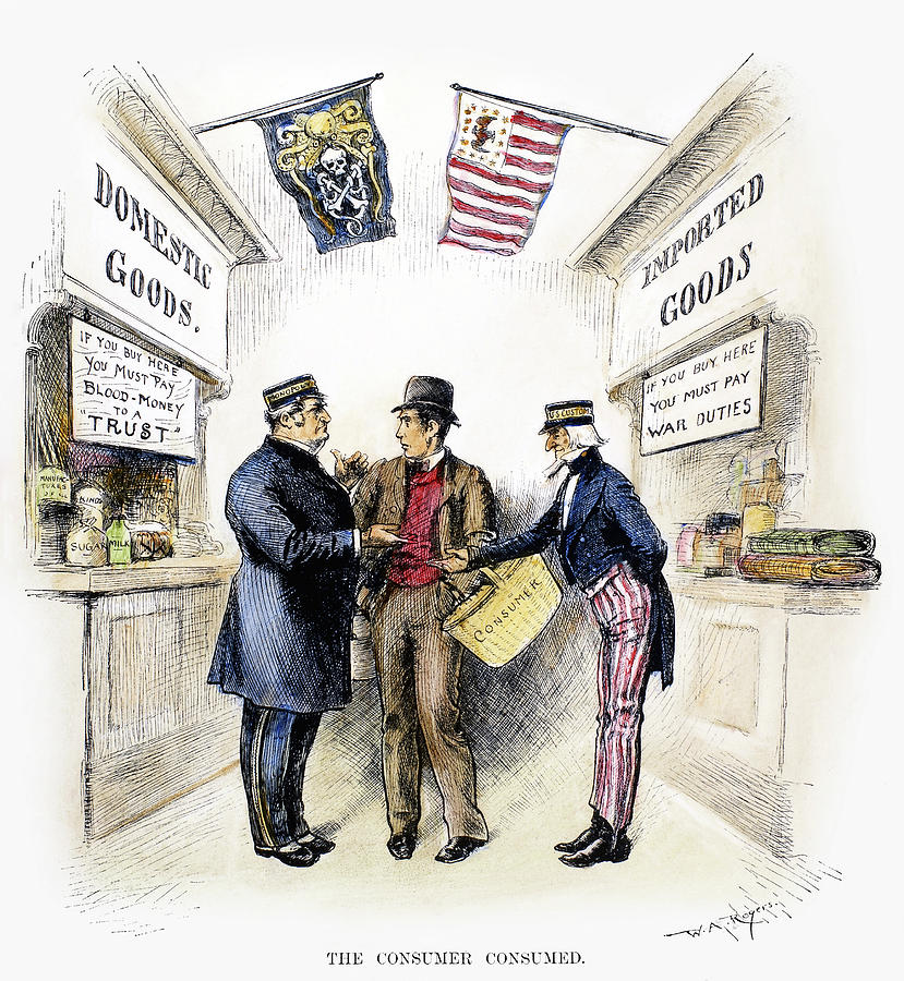Monopoly And Tariffs, 1888 #1 Painting by Granger