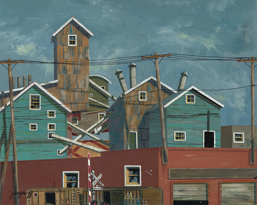 Billings Painting - Montana Street Crossing #1 by John Wyckoff