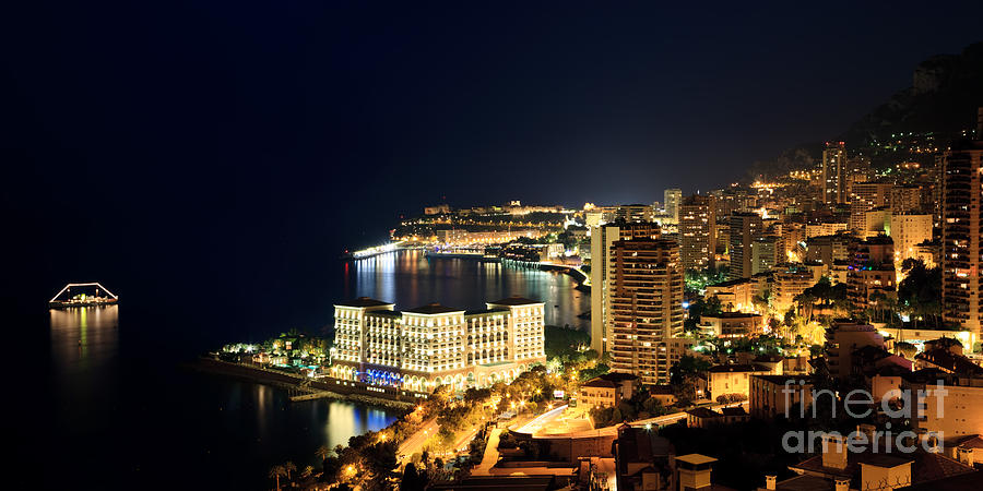Monte Carlo cityscape at night #1 Photograph by Matteo Colombo