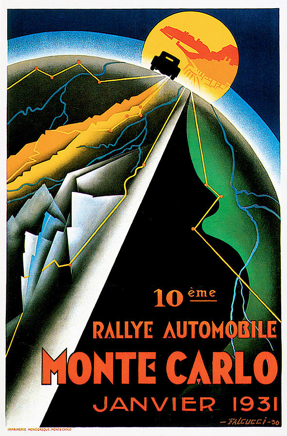 Monte Carlo Rallye Automobile #1 Painting by Vintage Automobile Ads and Posters