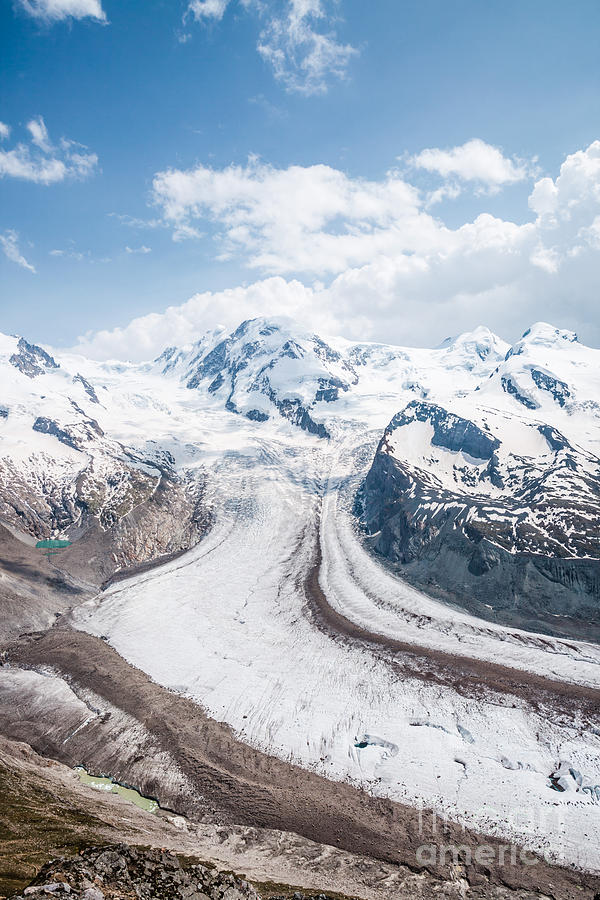 Monte Rosa glacier and peaks Gornergrat Zermatt Switzerland #1 Photograph by Matteo Colombo