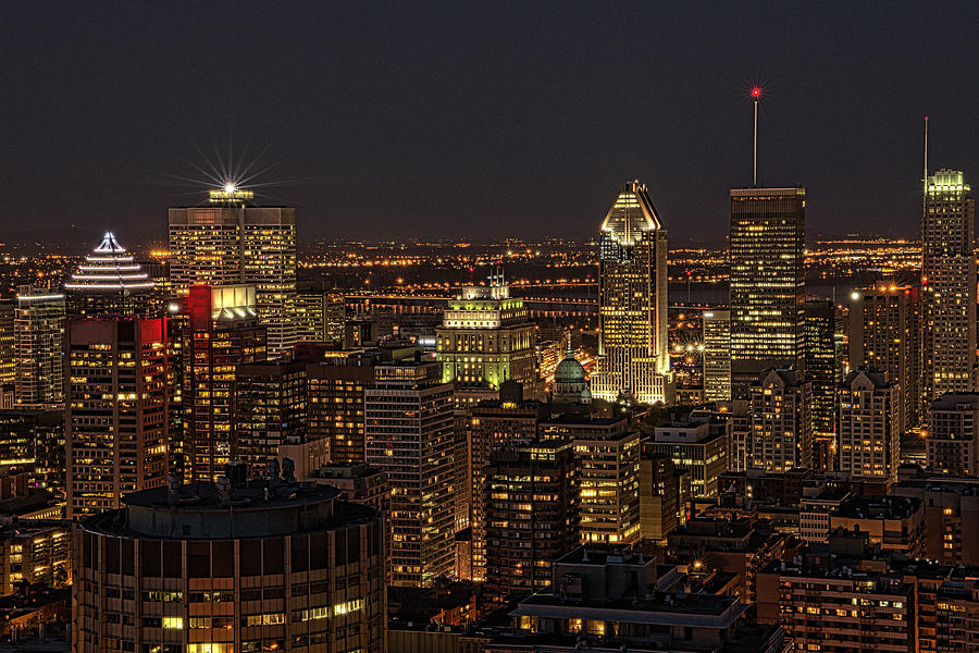 City Photograph - Montreal at night #1 by Prince Andre Faubert