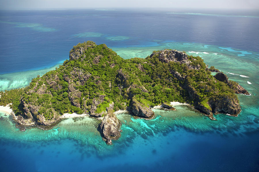 Monuriki Island And Coral Reef Photograph by David Wall | Fine Art America