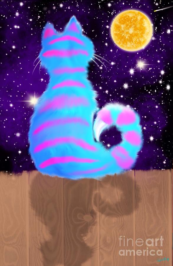 Moon Cat #1 Painting by Nick Gustafson