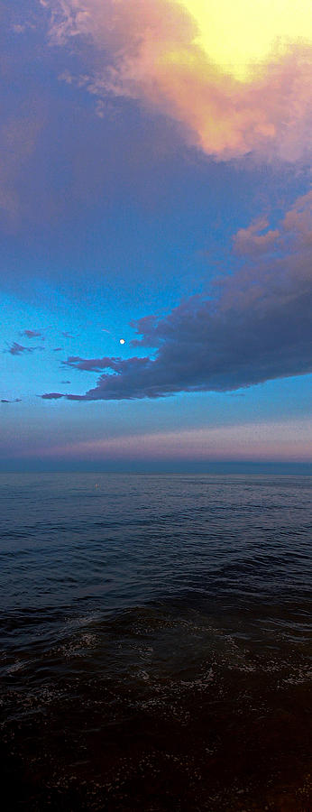 Jersey Shore Photograph - Moon sea sky #1 by William Walker