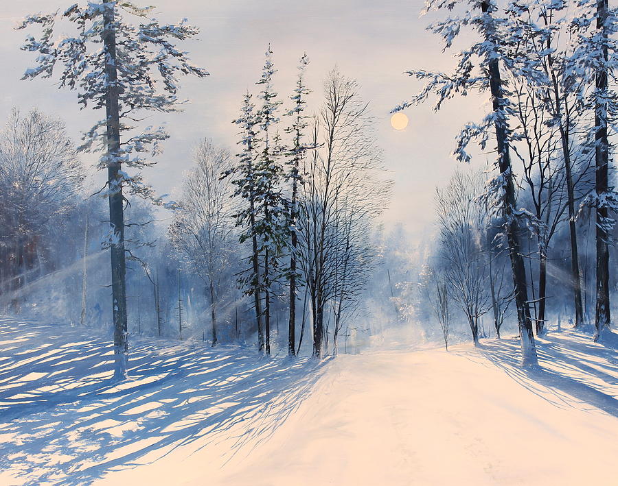 Moonlight in Vermont #2 Painting by Ken Ahlering