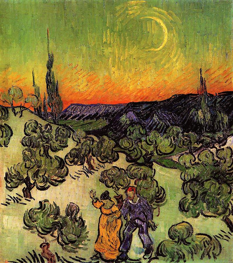 Moonlit Landscape Painting by Vincent Van Gogh