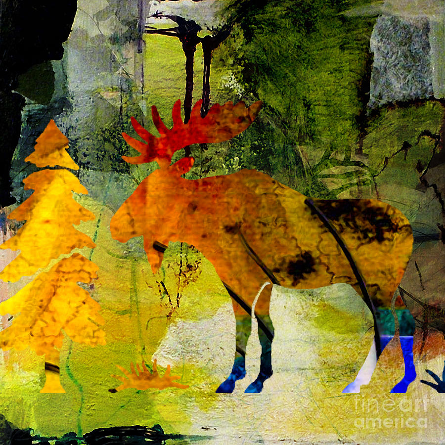 Moose #1 Mixed Media by Marvin Blaine