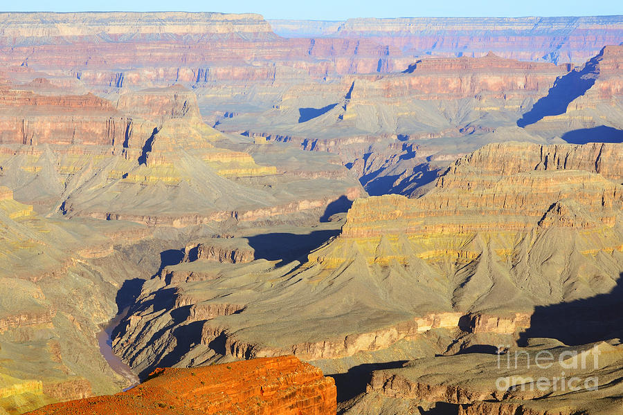 Morning Color on Cliffs and Colorado River in Grand Canyon National Park #2 Photograph by Shawn OBrien