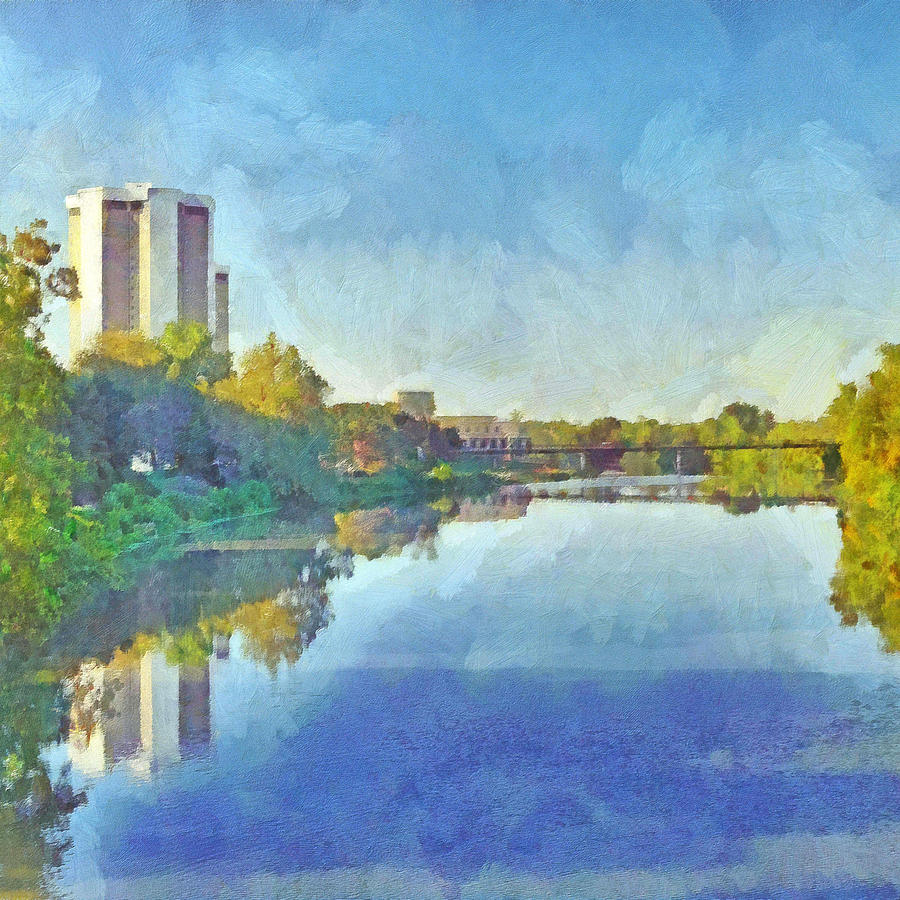 Morning On The First Day Of Classes. Towers on the Olentangy. The Ohio State University #2 Digital Art by Digital Photographic Arts