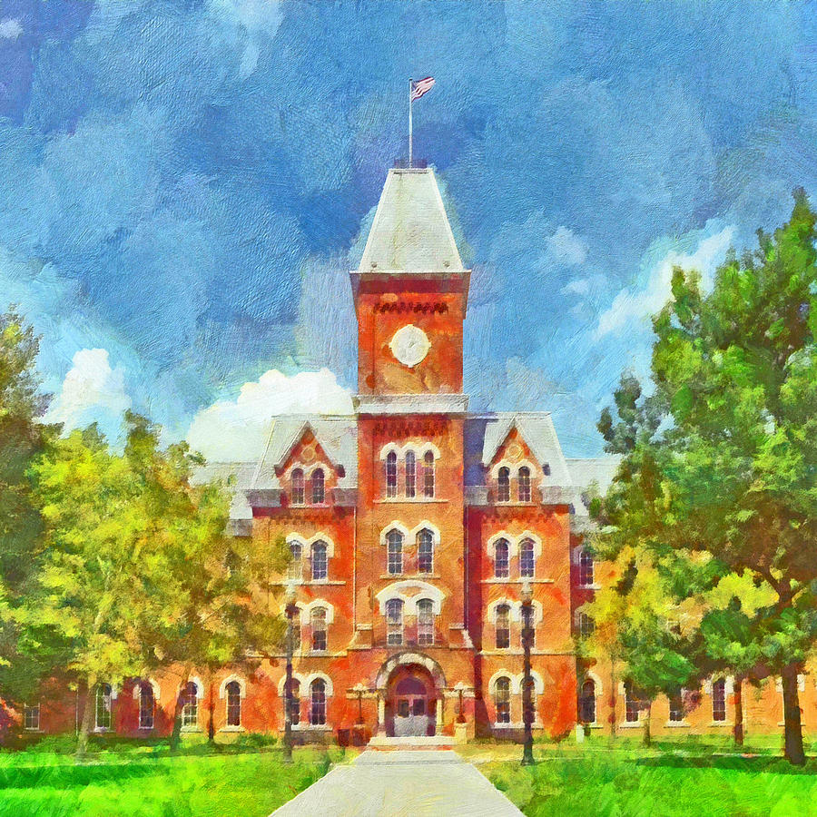 Morning On The First Day Of Classes.  University Hall.  The Ohio State University #1 Digital Art by Digital Photographic Arts