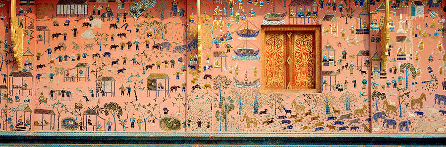Color Image Photograph - Mosaic, Wat Xien Thong, Luang Prabang #1 by Panoramic Images