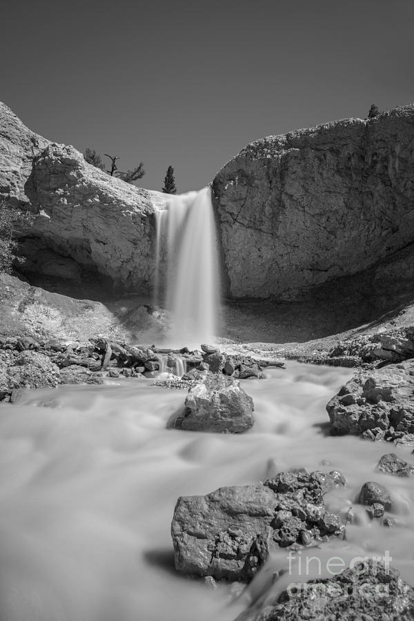 Mossy Cave Waterfall BW #1 Photograph by Michael Ver Sprill
