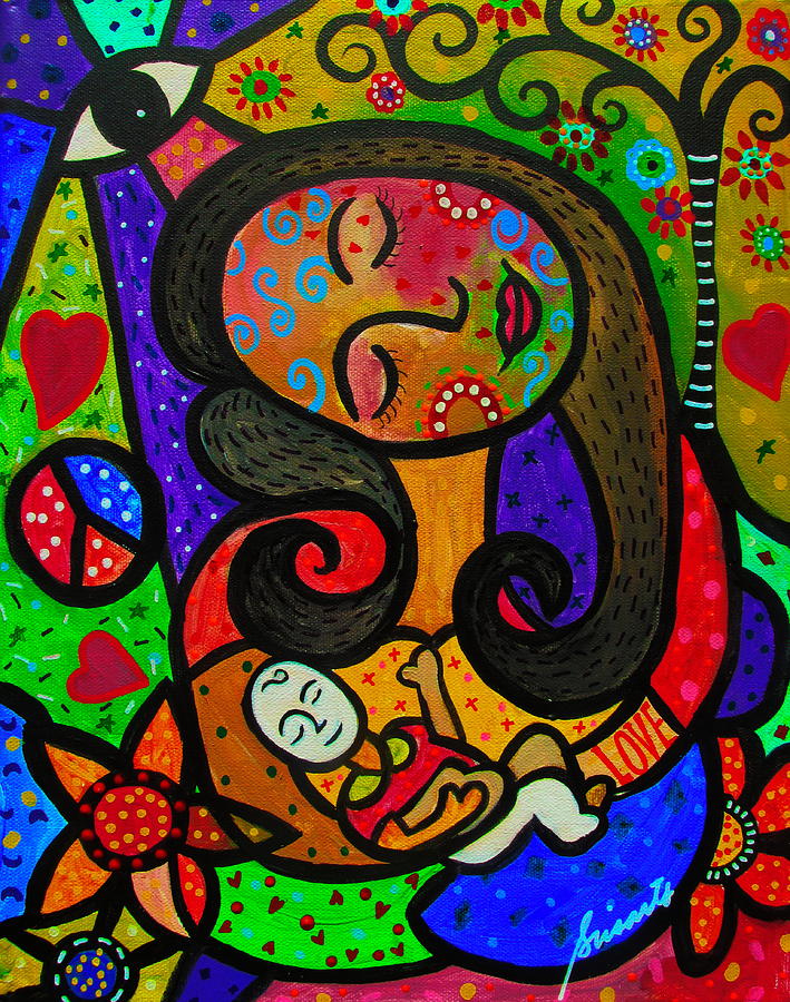 Mother And Child #1 Painting by Pristine Cartera Turkus