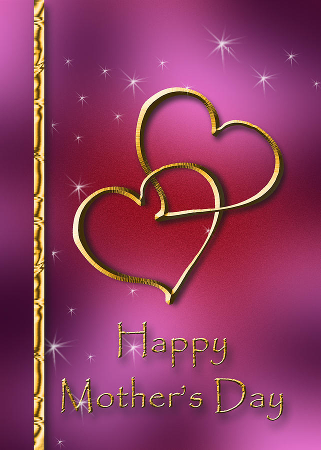 Candy Digital Art - Mothers Day Gold Hearts #1 by Jeanette K