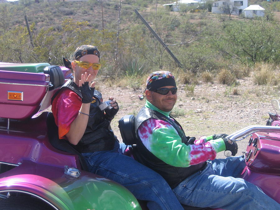 Motorcyclists In Helldorado Days Parade Tombstone Arizona 2004 #1 Photograph by David Lee Guss