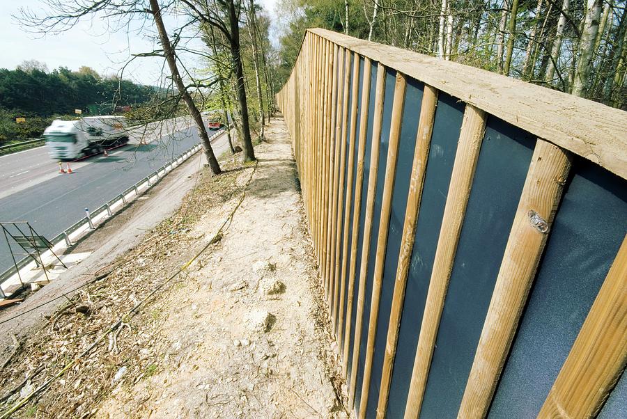Motorway Noise-reduction Fence #1 Photograph by Trl Ltd./science Photo Library