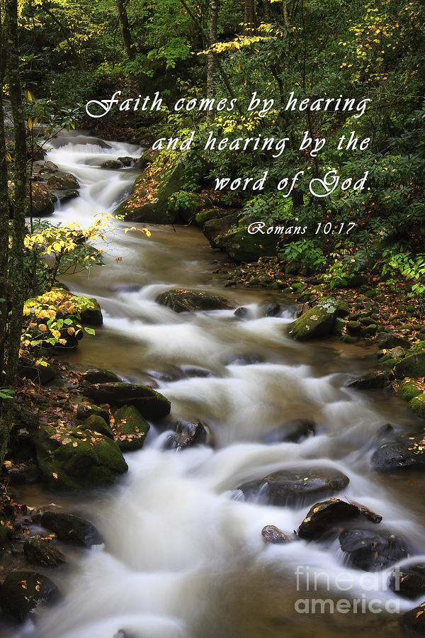 Mountain Creek With Scripture Photograph
