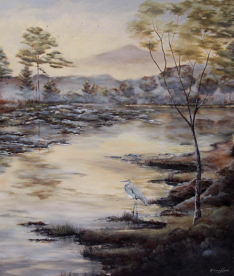 Mountain Lake I Painting by Katrina Nixon
