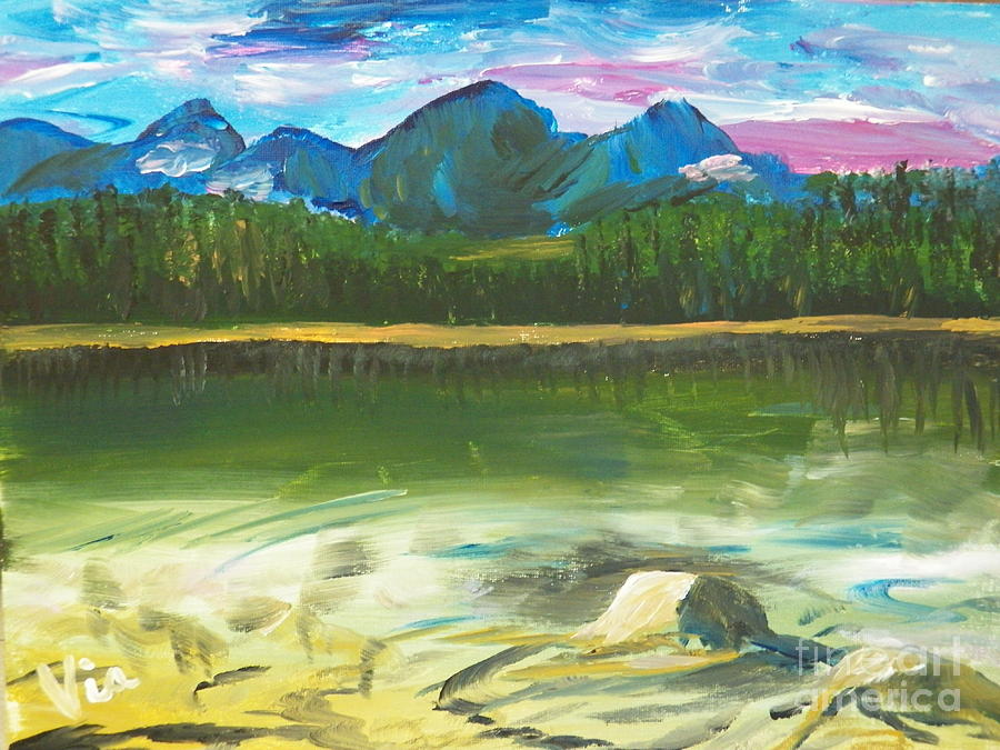 ptg. Mountain View Painting by Judy Via-Wolff