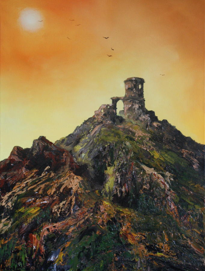 Mow Cop Castle Staffordshire Painting by Jean Walker