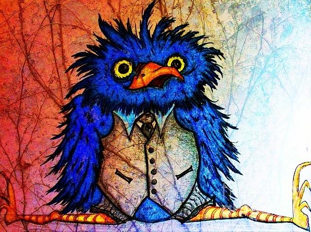 Mr Blue Bird Painting by Vickie Scarlett-Fisher