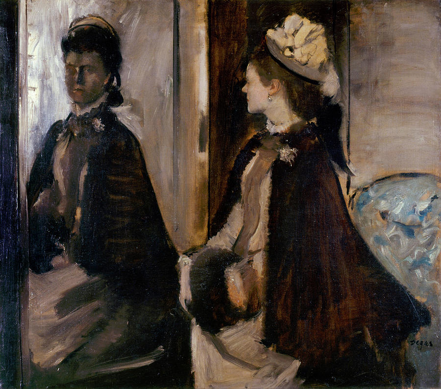 Mrs Jeantaud in the Mirror #2 Painting by Edgar Degas