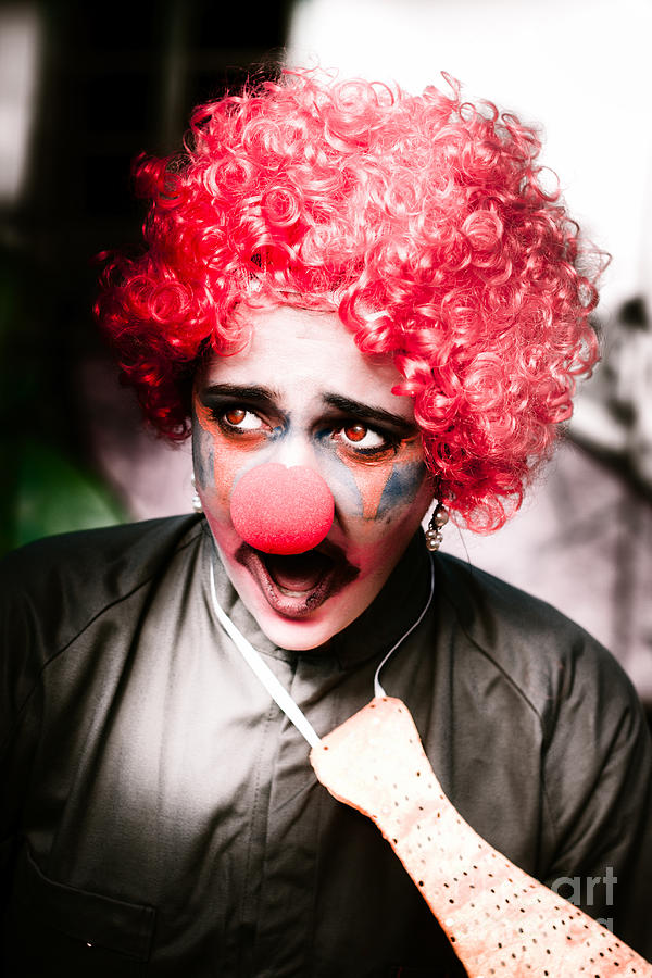 Ms Frightened The Scared Clown Photograph by Jorgo Photography